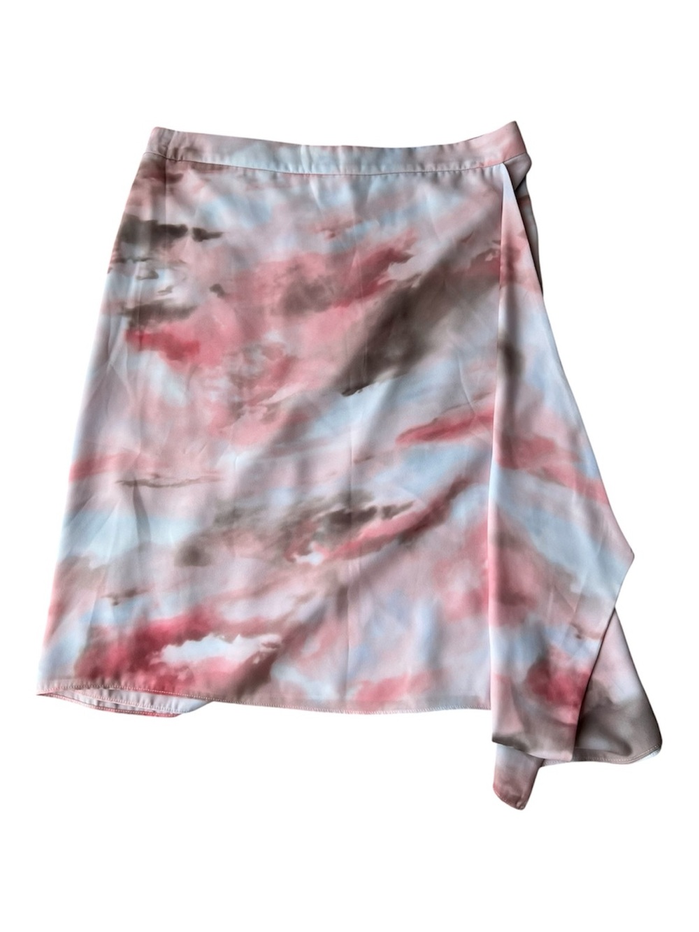 Pastel Pink Watercolor Midi Wrap Skirt
